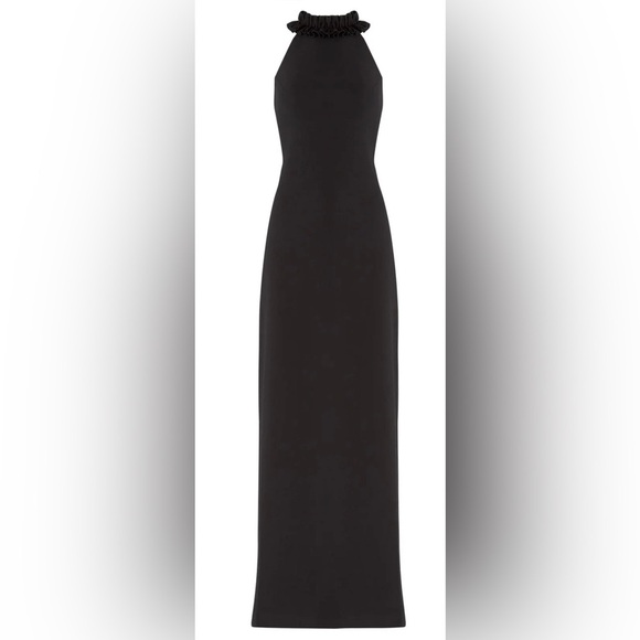 Trina Turk Black High Ruffle Gown Size 4 - Picture 2 of 9